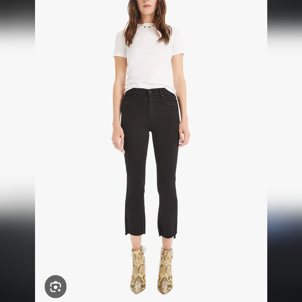 MOTHER Insider Crop Black Jeans